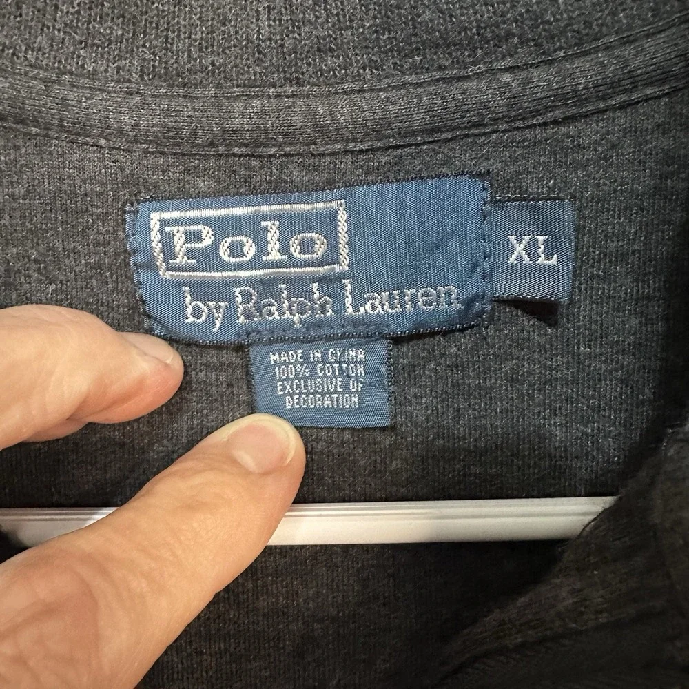 Polo‎ By Ralph Lauren Men's XL Black Pullover Sweater  Maroon Pony Cotton